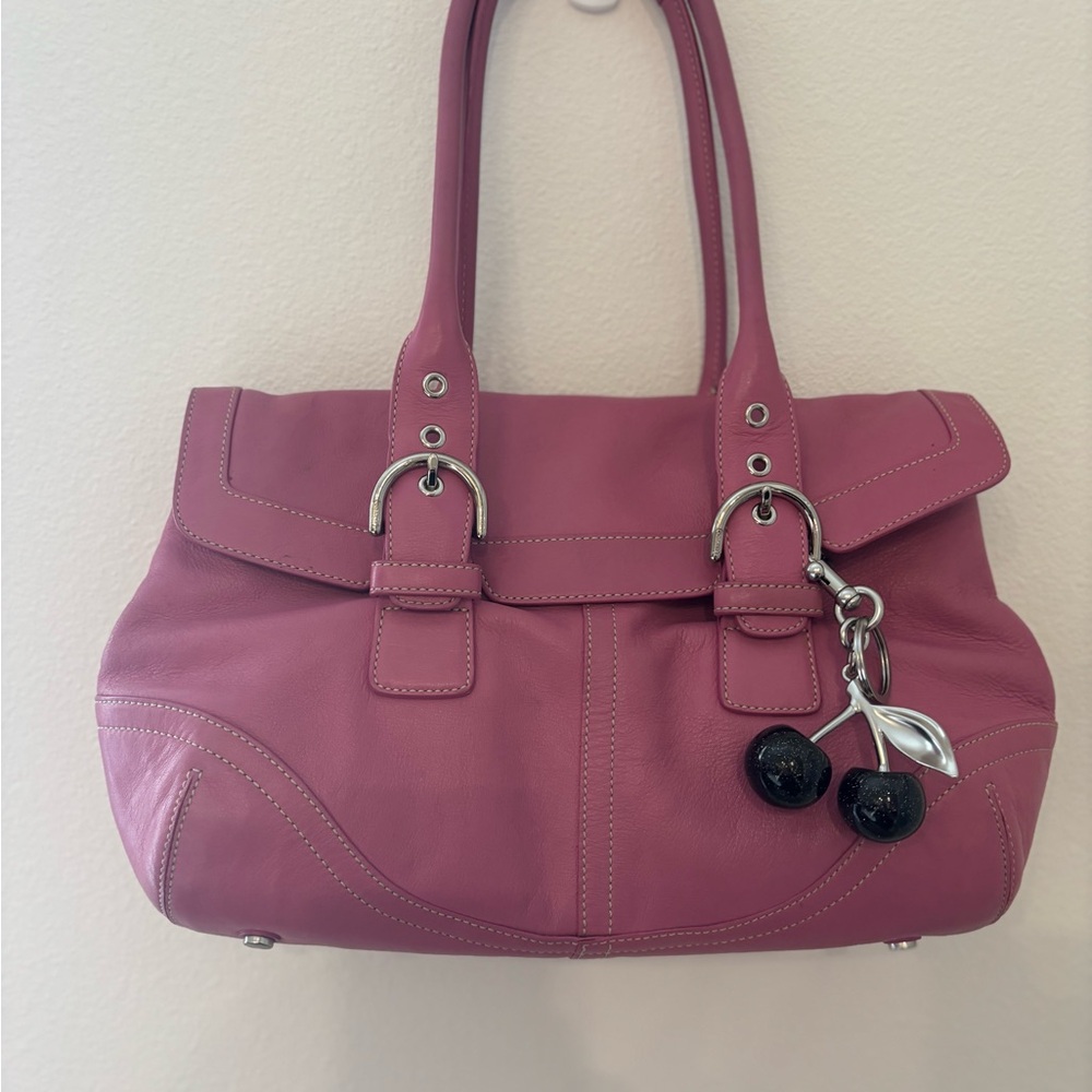 Coach Pink Vintage SoHo Leather Shoulder Bag with Silver Hardware